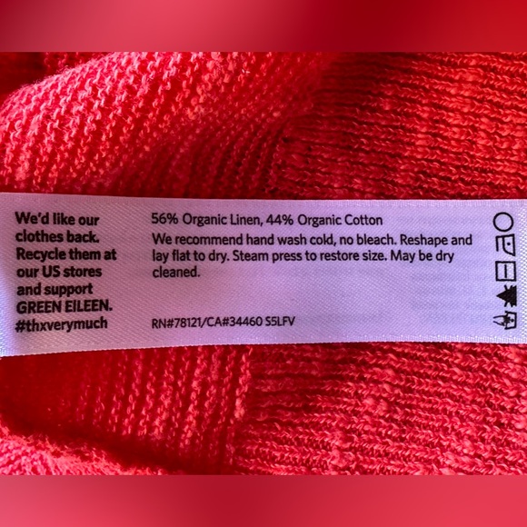 Eileen Fisher Organic Linen Cotton Blend V-Neck Tunic Top size Small - Picture 8 of 10